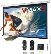 Ecran proiectie electric, perete/tavan, 368 x 207 cm, EliteScreens VMAX166XWH2, 2 telecomenzi, Format 16:9, Trigger 12V