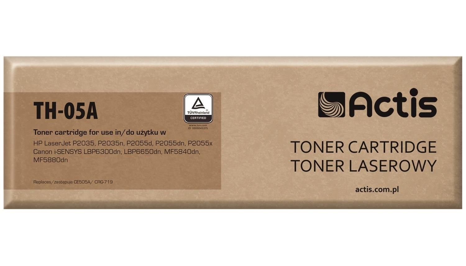 Cartus toner Actis ,Negru ,2300 pagini (compatibil cu HP + Canon CRG719/05A)