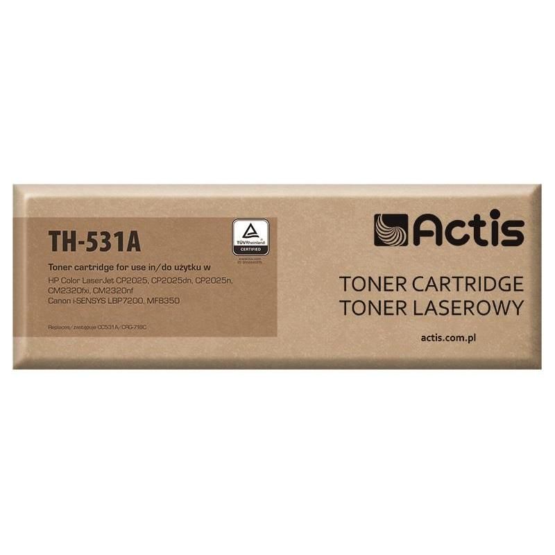 Actis TH-531A toner for HP printer HP 304A CC531A, Canon CRG-718C replacement Standard 3000 pages cyan