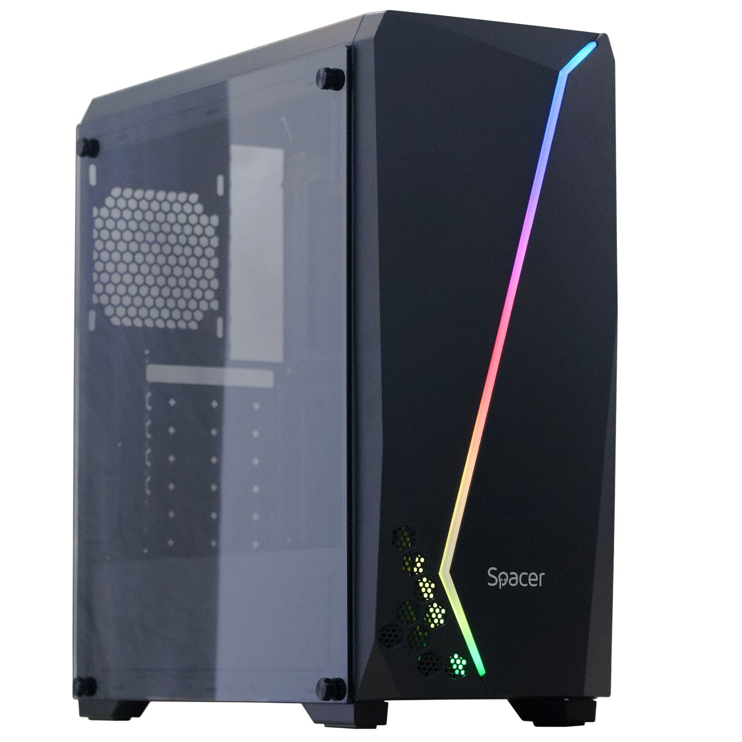 Carcasa Spacer FLASH, ATX, Negru