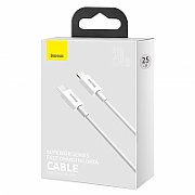 Cablu alimentare si date Baseus  Usb 2.0 (T) - Lightning (T), 25 cm, alb