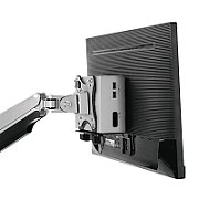 Neomounts by Newstar Portable NSLS100 Laptop and Tablet Desk Stand - Silver  Specifications General Min. screen size*: 10 inch Max. screen size*: 22 inch Min. weight: 0 kg Max. weight: 5 kg Screens: 1 Desk mount: Stand  Functionality Type: Tilt Width: 18 - 27 cm Depth: 25 cm Height: 13 - 19 cm