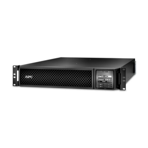 UPS APC SRT1500RMXLI, 1500 VA, 1500 W, cu management, on-line double-conversion, 6x C13, 1x C14, 1x USB, Baterie cu plăci de plumb şi acid, LCD, Rack 2U, Negru