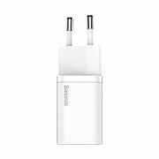INCARCATOR retea Baseus Super Si, Quick Charge 25W, 1 x USB Type-C 5V/3A max, include cablu USB Type-C la USB Type-C 1m, alb  TZCCSUP-L02  (include TV 0.8lei)