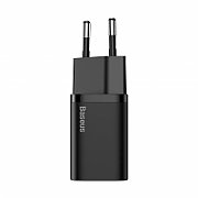 INCARCATOR retea Baseus Super Si, Quick Charge 25W, 1 x USB Type-C 5V/3A max, include cablu USB Type-C la USB Type-C 1m, negru  TZCCSUP-L01  (include TV 0.8lei)