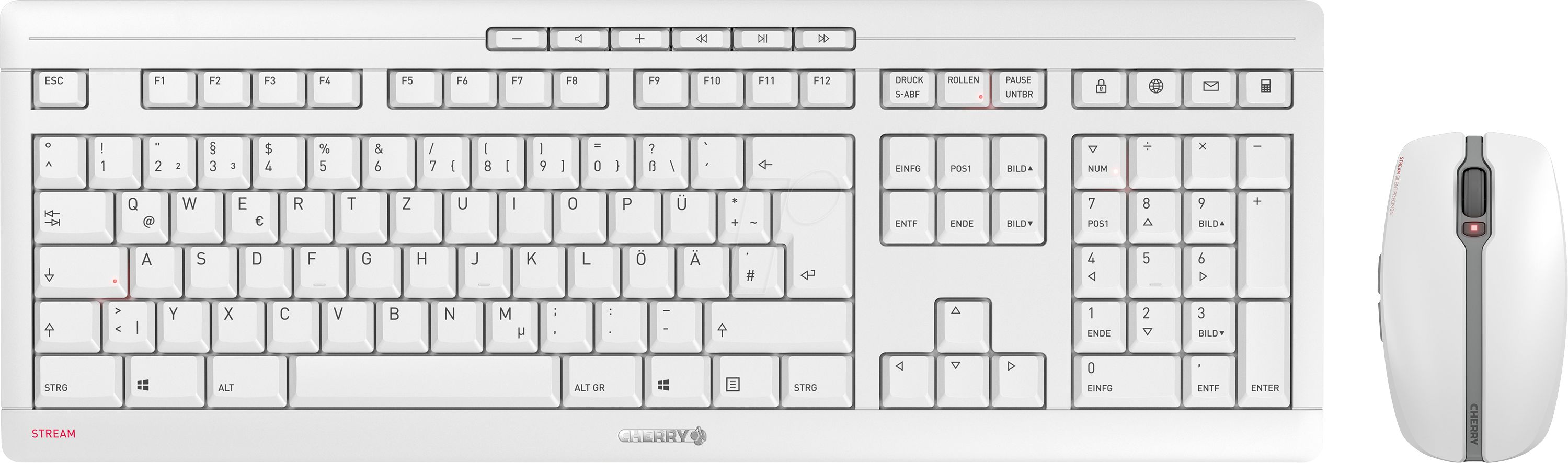 Cherry Desktop STREAM RECHARGE [DE] Wireless white-grey Deutschland