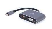 GEMBIRD A-USB3C-HDMIVGA-01 USB Type-C to HDMI + VGA display adapter space grey