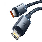 CABLU alimentare si date Baseus Crystal Shine, Fast Charging Data Cable pt. smartphone, USB Type-C la Lightning Iphone PD 20W, 1.2m, negru  CAJY000201  (include timbru verde 0.25 lei)