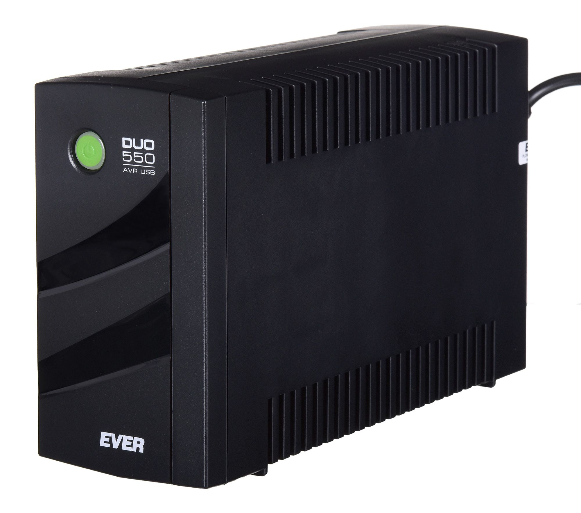 UPS Ever Duo 550 PL AVR USB, 550 VA, 330 W, cu management, line-interactive, 2x Schuko, 1x C13, 1x USB, 12V/5Ah Tower, Negru