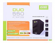 UPS Ever Duo 550 PL AVR USB, 550 VA, 330 W, cu management, line-interactive, 2x Schuko, 1x C13, 1x USB, 12V/5Ah Tower, Negru