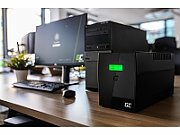 UPS Green Cell UPS09, 2000 VA, 1400 W, cu management, line-interactive, 2x Schuko, 3x C13, 12V/9Ah LCD, Tower, Negru