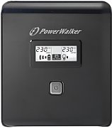 UPS PowerWalker VI 1000 LCD, 1000 VA, 600 W, cu management, line-interactive, 2x Schuko, 2x C13, 1x RJ45, 12V 7Ah Tower, Negru