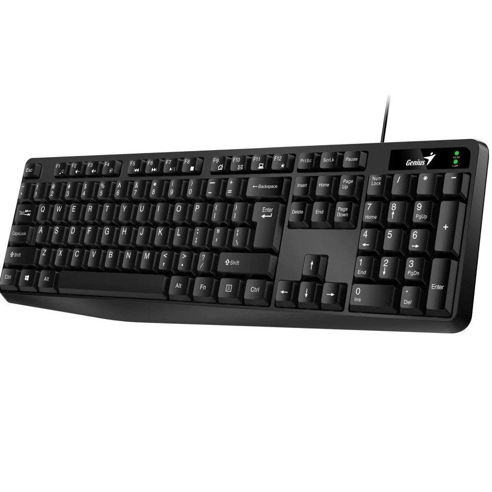 Tastatura Genius USB, KB-117, black  Model name KB-117 Interface USB / PS2 Keycap type Concave Function keys Yes, 12 (8 audio, 4 Internet) Multimedia keys No Cable length (m) 1.4 m Other — Weight (g) Approx. 488 g Dimensions (W x H x D) mm (inches) 441.7 x 137.2 x 26.9 mm (17.39 x 5.40 x 1.06