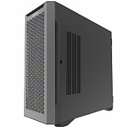 Carcasa Aqirys Aquilla Midi Tower Black  TECHNICAL DATA Case type: Midi Tower Materials: Tempered Glass with hinge(left side panel), 0.9 mm SPCC steel, ABS, Metal mesh M/B support: Mini-ITX, Micro-ATX, ATX, E-ATX PSU support: ATX, 175 mm maximum length (bottom installation) VGA support: 395 mm