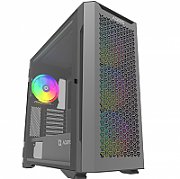 Carcasa Aqirys Aquilla Midi Tower Black  TECHNICAL DATA Case type: Midi Tower Materials: Tempered Glass with hinge(left side panel), 0.9 mm SPCC steel, ABS, Metal mesh M/B support: Mini-ITX, Micro-ATX, ATX, E-ATX PSU support: ATX, 175 mm maximum length (bottom installation) VGA support: 395 mm