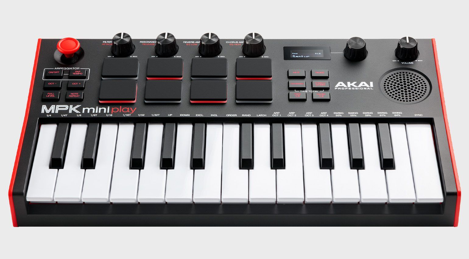AKAI MPK Mini Play MK3 Control keyboard Pad controller MIDI USB Black, Red