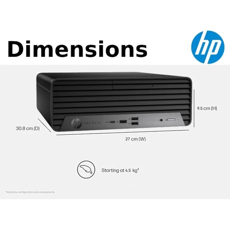 Desktop PC HP EliteDesk 800 G4 SFF, Intel Core i3-8100 (4 C / 4 T, 3.6 GHz - Nespecificat, 6 MB cache, 65 W), 8 GB DDR4, 256 GB SSD, Fara unitate optica, Intel Intel UHD Graphics 630 Partajata, 200 W, Windows 10 Pro