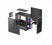 CARCASA DEEPCOOL Mini Tower mATX,  MATREXX 40 3FS , fara sursa, sticla securizata, 3 x ventilator, USB 2.0 x 1 | USB 3.0 x 1 | Jack 3.5mm x 1, mesh pt. filtrare praf,  DP-MATX-MATREXX40-3FS