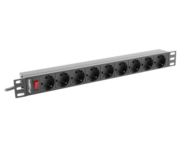 LANBERG RACK POWER STRIP 19  PDU 1U 9X SHUKO