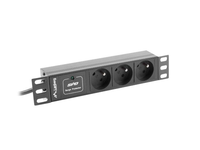 LANBERG POWER STRIP RACK 10  (1U, 10A, 3X 230V PL)
