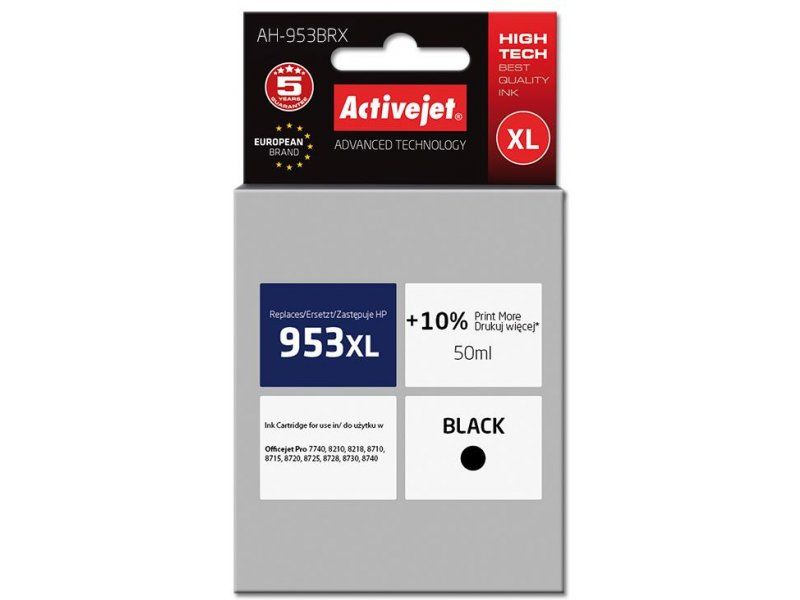 Cartus cerneala Activejet AH-953BRX ,Negru ,50 ml (compatibil cu HP AH-953BRX)