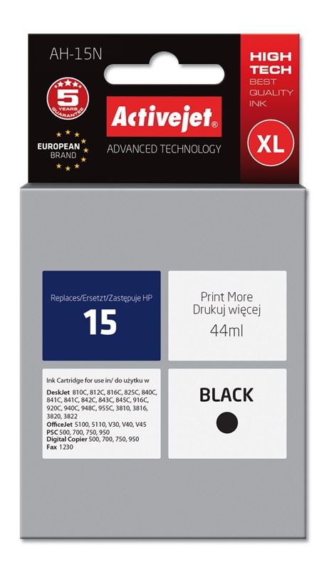 Cartus cerneala Activejet AH-15N ,Negru ,44 ml (compatibil cu HP AH-15N)
