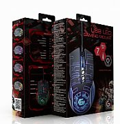 MOUSE GEMBIRD, gaming, cu fir, USB, optic, 3600 dpi, butoane/scroll 7/1, iluminare, cablu 1.5m, negru,  MUSG-RGB-01  (include TV 0.18lei)