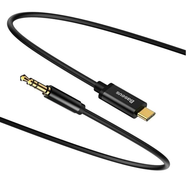 CABLU AUDIO Baseus Yiven, 1 x USB Type-C (T) la 1 x Jack 3.5mm (T), lungime cablu 1.2m, negru  CAM01-01  (include TV 0.25 lei) - 6953156262553
