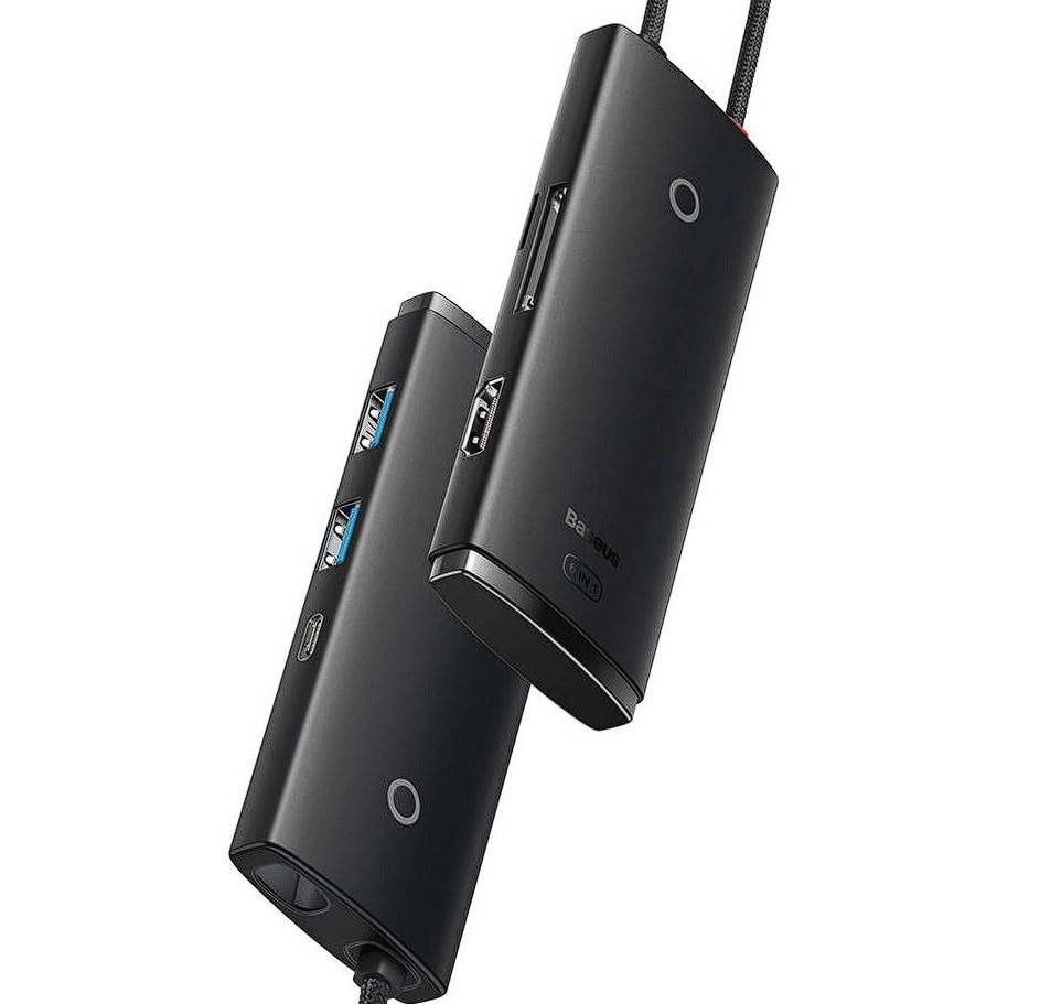 DOCKING Station Baseus Lite, conectare PC USB Type-C, USB 3.0 x 2, USB Type C x 1, HDMI x 1/4K/30Hz, card reader SD/microSD, negru  WKQX050001  (include TV 0.75 lei) - 6932172606329