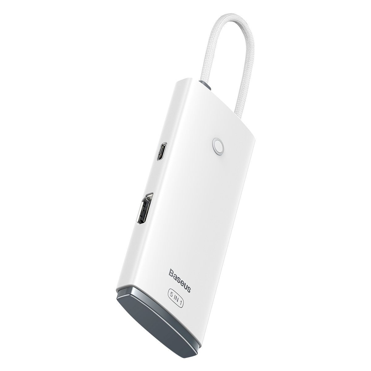 DOCKING Station Baseus Lite, conectare PC USB Type-C, USB 3.0 x 3, USB Type C x 1 PD 20V/5A, HDMI x 1/4K/30Hz, alb  WKQX040002  (include TV 0.75 lei) - 6932172606312