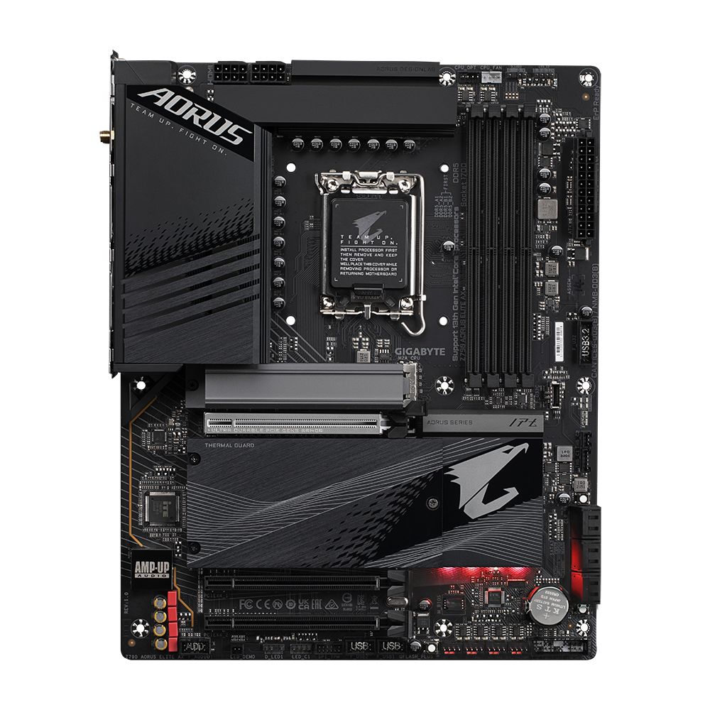 Placa de baza GIGABYTE Z790 AORUS ELITE AX, socket 1700, 4x DDR5 UDIMM, 6x SATA, 4x NVMe, 15x USB-A, 2x USB-C, ATX