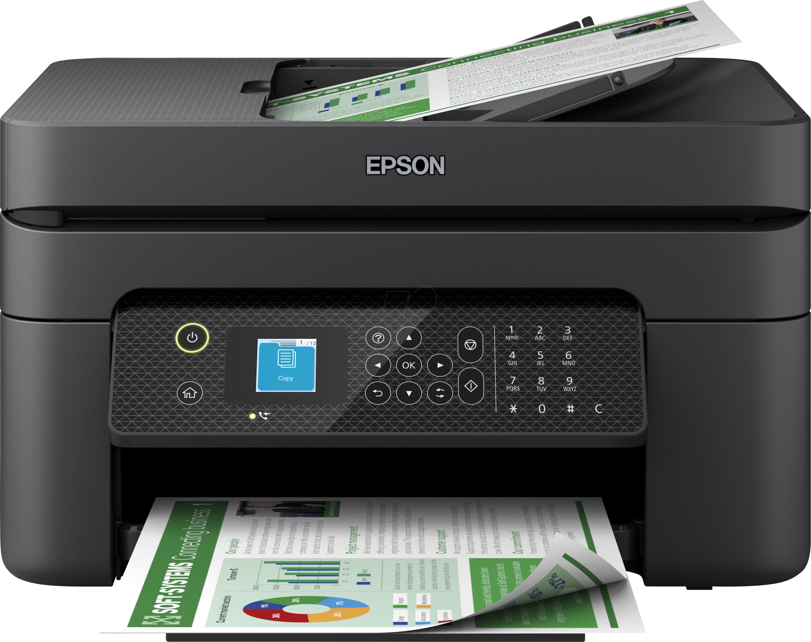 Imprimanta multifunctionala inkjet color Epson WF-2930DWF, A4, duplex, ADF, USB 2.0, Wi-Fi, 10 ppm negru, 5 ppm color