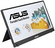 ASUS ZenScreen Touch MB16AHT portable monitor — 15.6-inch FHD (1920 x 1080), IPS, aspect ratio: 16:9, brightness: 250cd/cm2, contrast: 700:1, response time: 5ms(GtG), refresh rate: 60Hz, 10-point touch, USB-C x 2 (DP Alt Mode), Earphone Jack, Mini-HDMI, ergo kickstand, tripod socket, ASUS Flicker