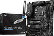Placa de baza MSI PRO B760-P WIFI DDR4, socket 1700, 4x DDR4 UDIMM, 4x SATA, 2x NVMe, 12x USB-A, 2x USB-C, ATX