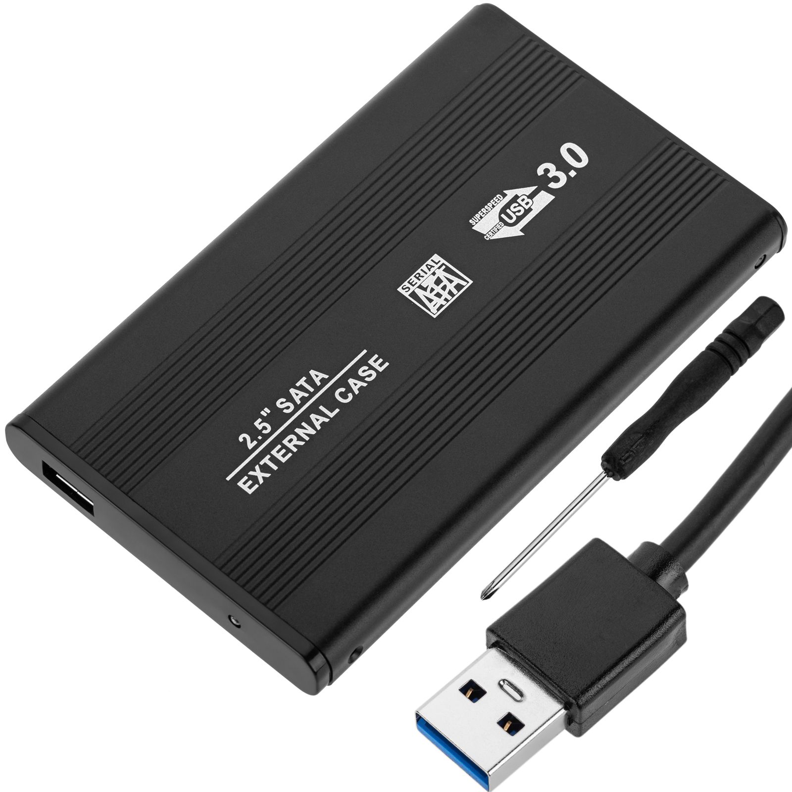 Metal case (rack) for 2.5&quot SATA HDD with USB 2.0 port
Supports max. HDD 1TB
The box also contains:
- 0.6m USB A male to USB A male cable
- artificial leather cover
- screwdriver
Packaging: box 1 pc.