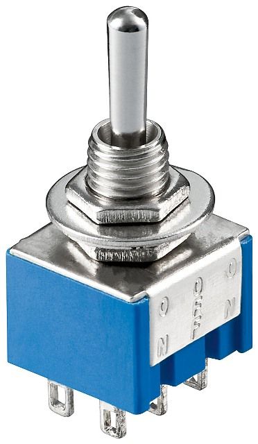 2xON-OFF-ON switch, 6 pins 250V 3A
- dimensions: 13x13x10mm
Packaging: bulk 1 pc.