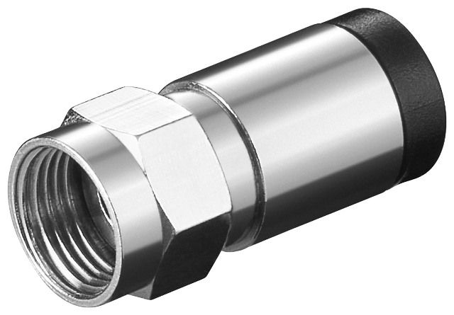 Male compression type F plug for cable with outer diameter up to 7.0mm
Packaging: bulk 1 pc.