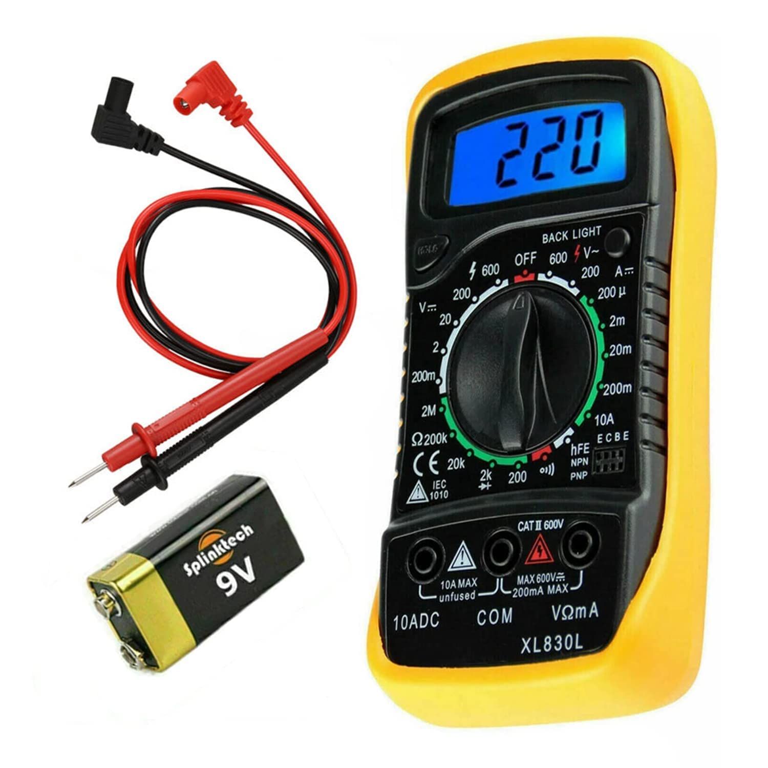 Cable for CAT II multimeter 0.9m, max. 10A, max. 1kV
Packaging: blister 1 set.
