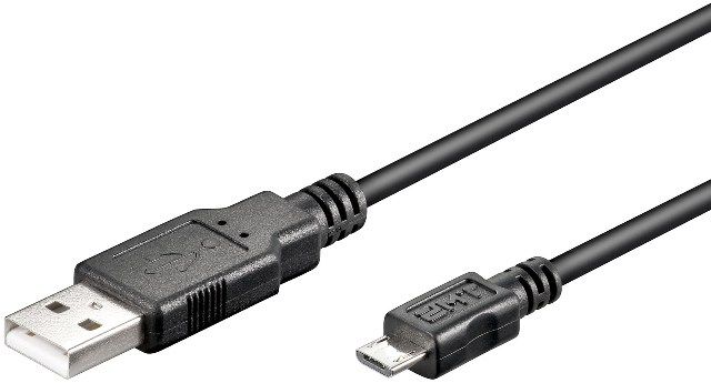 USB 2.0 cable 1m A male to micro B male, black, microUSB
Packaging: bulk 1 pc.