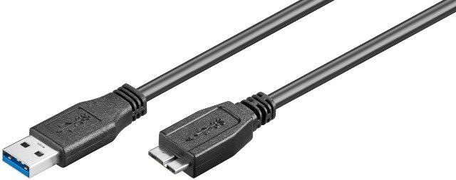 USB 3.0 cable 0.5m A male to micro B male, black, microUSB - triple screened
Packaging: bulk 1 pc.