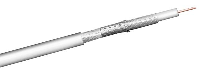 Coaxial cable RG6 (CCS) 100dB 3 x shielded, cardboard drum of 100 m
- CCS conductor 1.02mm
- external diameter: 6.9mm
- shielding: alum foil/alum braid. 64/alum foil (idem 27527)
Packaging: roll 100m