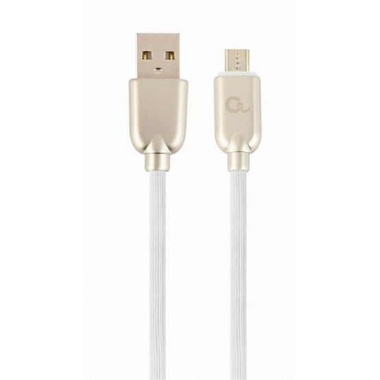 Cablu alimentare si date Gembird  Usb 2.0 (T) - Micro-USB 2.0 (T), 1 m, alb, conectori argintii