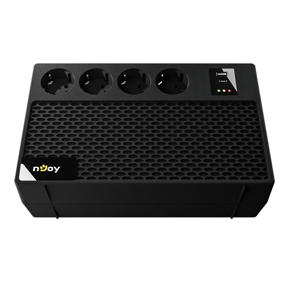 UPS nJoy UPCSBLS665TRPCG01B, 650 VA, 360 W, line-interactive, 4x Schuko, 6 minute (50% sarcina), Brick, Negru