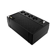 UPS nJoy UPCSBLS665TRPCG01B, 650 VA, 360 W, line-interactive, 4x Schuko, 6 minute (50% sarcina), Brick, Negru