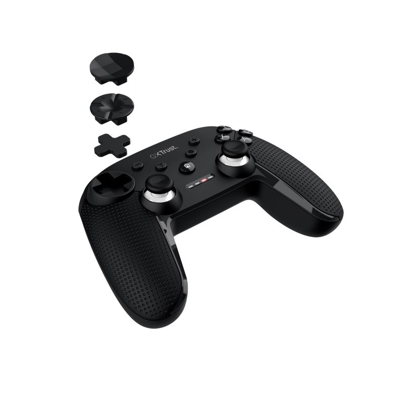Trust GXT 542 MUTA Wireless Controller Mobile phone mount: No Software : No Size & Weight: Depth of main product (in mm) 60 mm Width of main product (in mm) 165 mm Height of main product (in mm) 115 mm Driver needed: No Connection type : Wireless Cable length main cable 300 cm Wireless range 8 m