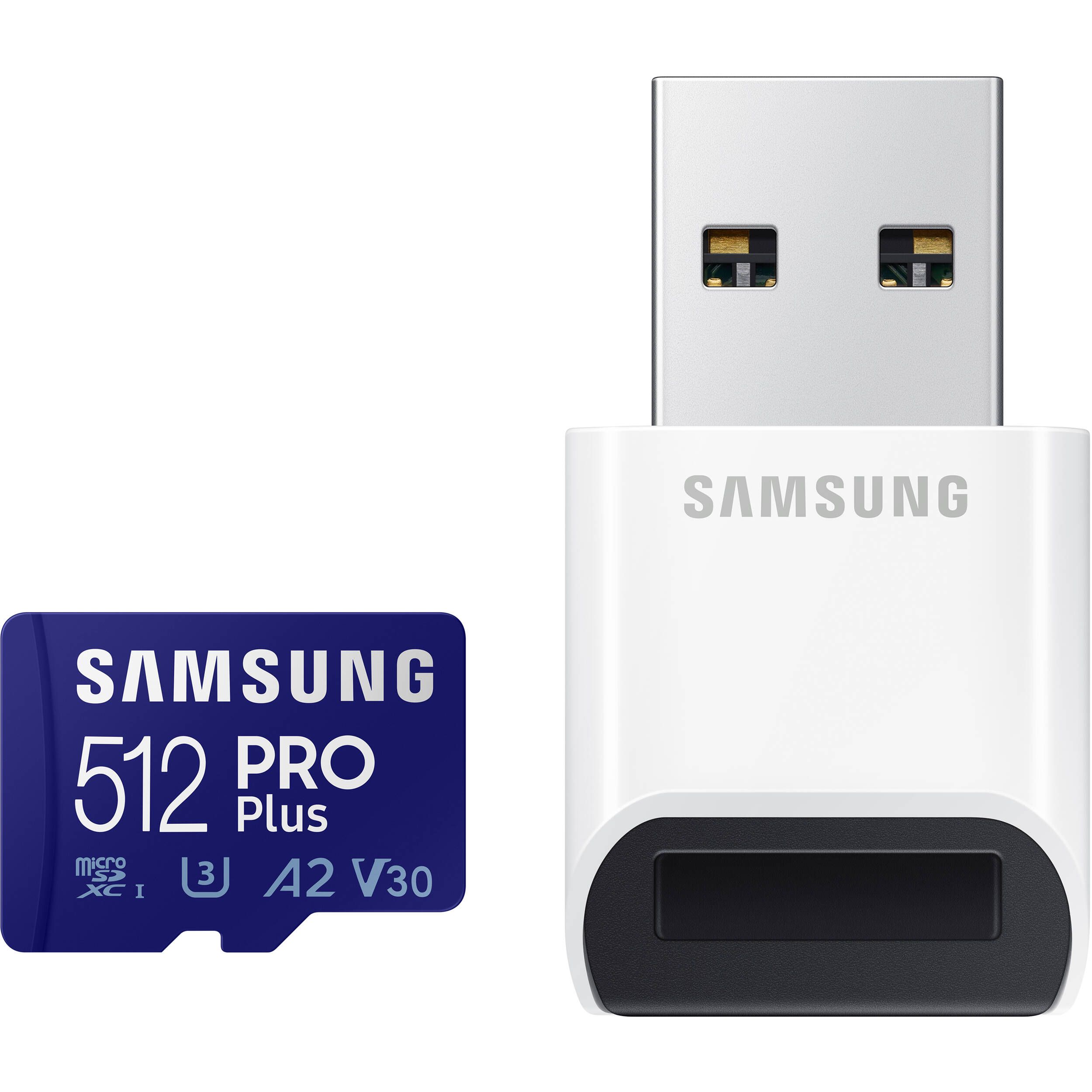 SAMSUNG PRO Plus microSD 512GB Up to 180MB/s Read and 130MB/s Write speed with Class 10 4K UHD incl. Card reader 2023