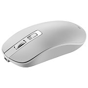 2.4GHz Wireless Rechargeable Mouse with Pixart sensor, 4keys, Silent switch for right/left keys,Add NTC DPI: 800/1200/1600, Max. usage 50 hours for one time full charged, 300mAh Li-poly battery, Pearl-White, cable length 0.6m, 116.4*63.3*32.3mm, 0.0