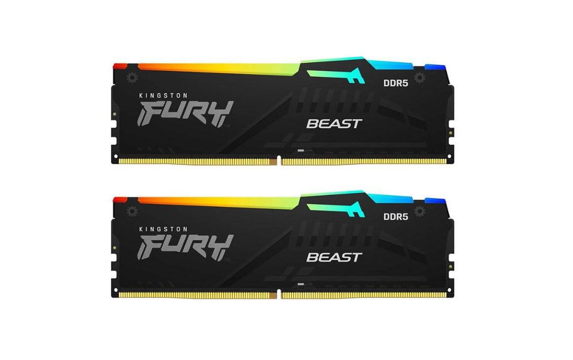 Memorie Kingston FURY Beast 32 GB DDR5 5600 MHz CL36, kit 2 x 16 GB, XMP 3.0 / EXPO, Negru, RGB
