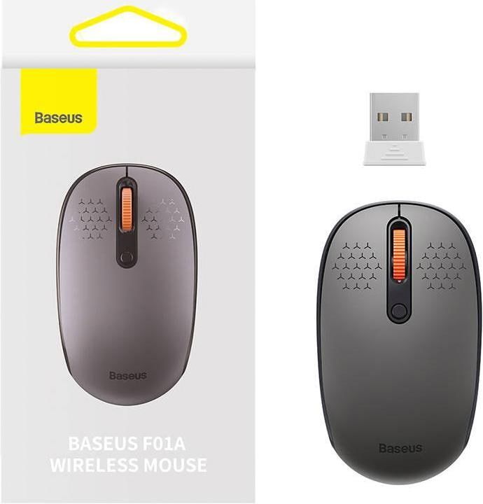 MOUSE Baseus, wireless 2.4GHz, optic,3/1 butoane/scroll, 800/1200/1600DPI, raza 10-20m, gri  B01055502833-00  (timbru verde 0.18 lei)