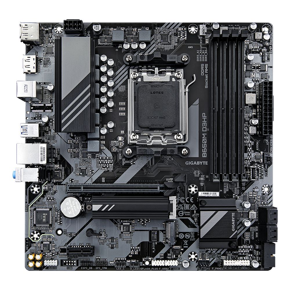 Placa de baza GIGABYTE B650M D3HP, socket AM5, 4x DDR5 UDIMM, 4x SATA, 2x NVMe, 11x USB-A, 2x USB-C, mATX